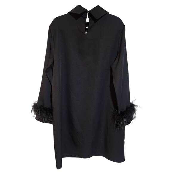 Koandaily Womens Black Dress 2XL Black Feather Cuff StatementCollar RetroGlam - Picture 5 of 14